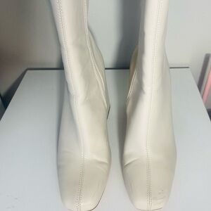Forever 21 Cream Heeled Boots